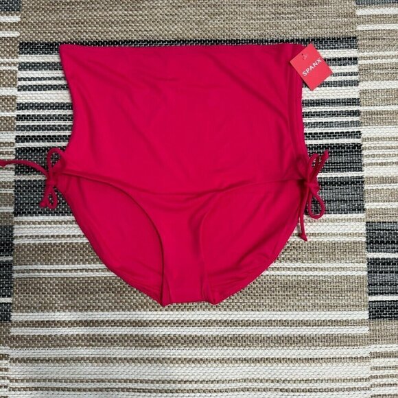 Spanx Women's Swim High Rise Brief Adjustable Hibiscus Pink XL - Picture 1 of 8
